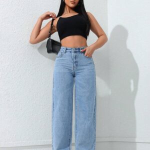 SHEIN ICON Jeans casuales de pierna recta